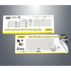 SET TASTIERA MOUSE WIRELESS 3.4GHZ BLUETOOTH INGLESE AMERICANO PER UFFICIO Q-903