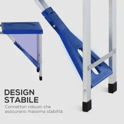 SET TAVOLO DA CAMPEGGIO PIC NIC GIARDINO PIEGHEVOLE RICHIUDIBILE CON SEDIE BLU