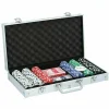 SET VALIGETTA DA POKER CONFEZIONE 300 FICHES 2 MAZZI DI CARTE 5 DADI