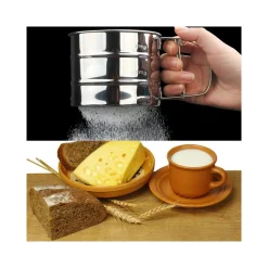 SETACCIO DA CUCINA PER FARINA E ZUCCHERO A VELO ACCIAIO INOX SPOLVERARE 250 GR