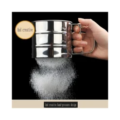 SETACCIO DA CUCINA PER FARINA E ZUCCHERO A VELO ACCIAIO INOX SPOLVERARE 250 GR