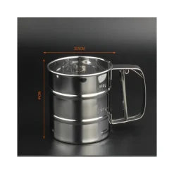 SETACCIO DA CUCINA PER FARINA E ZUCCHERO A VELO ACCIAIO INOX SPOLVERARE 250 GR