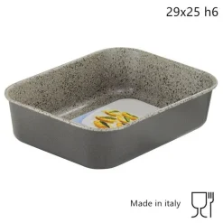 SFORNATUTTO ALTO TEGLIA 29X25XH6CM GRIGIO PIETRA IN ALLUMINIO ANTIADERENTE 036862M