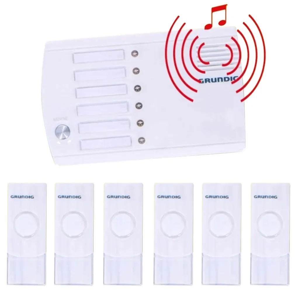 SISTEMA INTERFONO CAMPANELLO WIRELESS SENZA FILI CASA 6 CANALI 36 MELODIE IP44