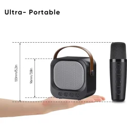 SISTEMA KARAOKE BLUETOOTH CON MICROFONO ALTOPARLANTE PORTATILE CON MANIGLIA AUDIO