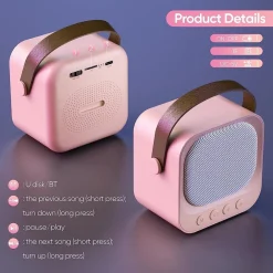 SISTEMA KARAOKE BLUETOOTH CON MICROFONO ALTOPARLANTE PORTATILE CON MANIGLIA AUDIO