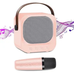SISTEMA KARAOKE BLUETOOTH CON MICROFONO ALTOPARLANTE PORTATILE CON MANIGLIA AUDIO