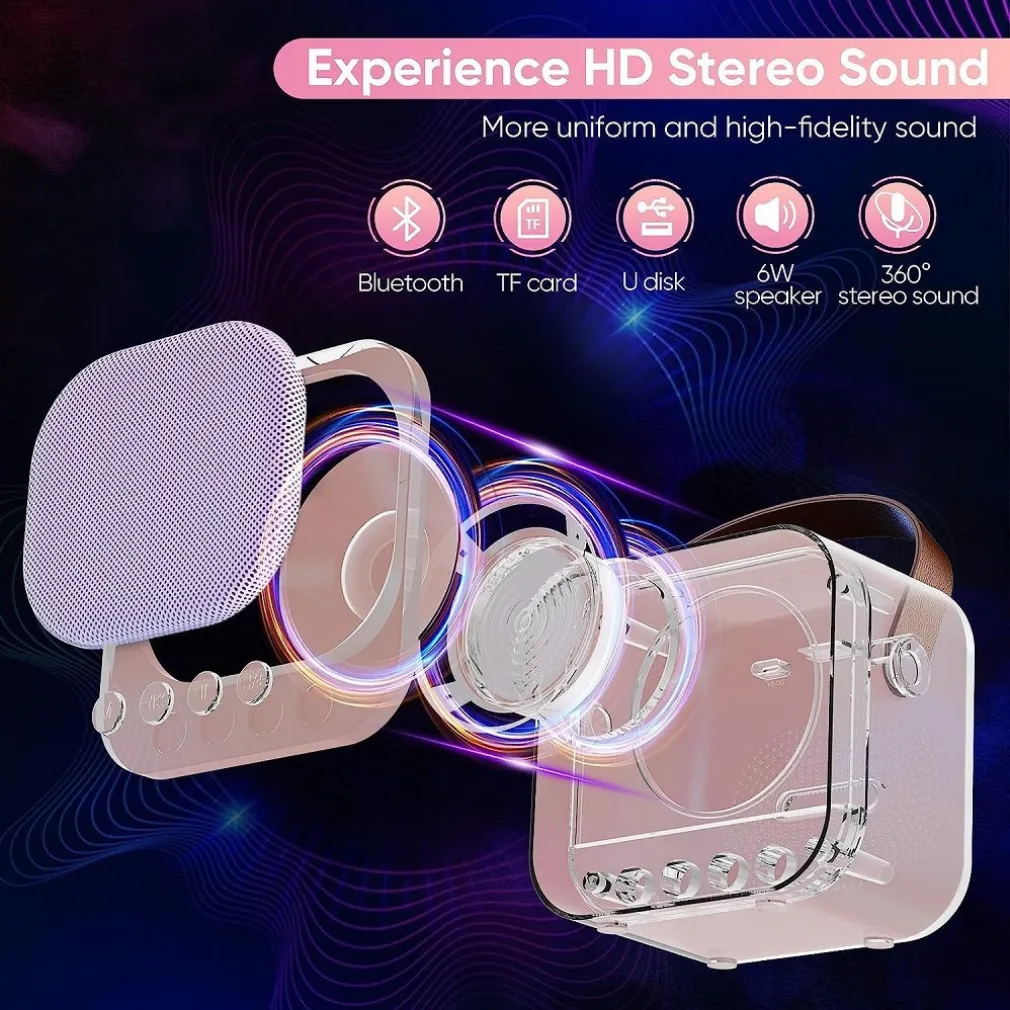 SISTEMA KARAOKE BLUETOOTH CON MICROFONO ALTOPARLANTE PORTATILE CON MANIGLIA AUDIO