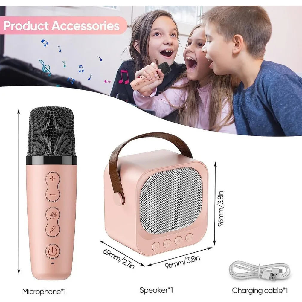 SISTEMA KARAOKE BLUETOOTH CON MICROFONO ALTOPARLANTE PORTATILE CON MANIGLIA AUDIO