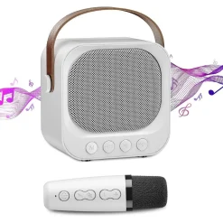 SISTEMA KARAOKE BLUETOOTH CON MICROFONO ALTOPARLANTE PORTATILE CON MANIGLIA AUDIO