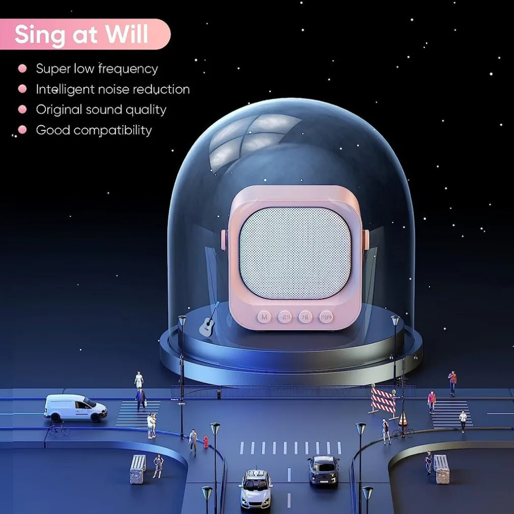 SISTEMA KARAOKE BLUETOOTH CON MICROFONO ALTOPARLANTE PORTATILE CON MANIGLIA AUDIO