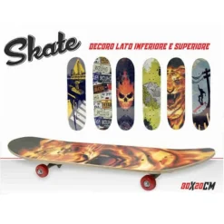 SKATEBOARD SKATE IN LEGNO VARIE FANTASIE COLORATO BAMBINI RAGAZZI 78 CM