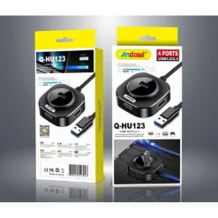 SMART HUB USB 4 IN 1 CON 4 PORTE USB 3.0/2.0 Q-HU123 TELEFONI COMPUTER NOTEBOOK