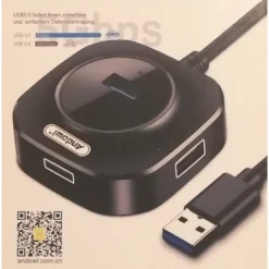 SMART HUB USB 4 IN 1 CON 4 PORTE USB 3.0/2.0 Q-HU123 TELEFONI COMPUTER NOTEBOOK