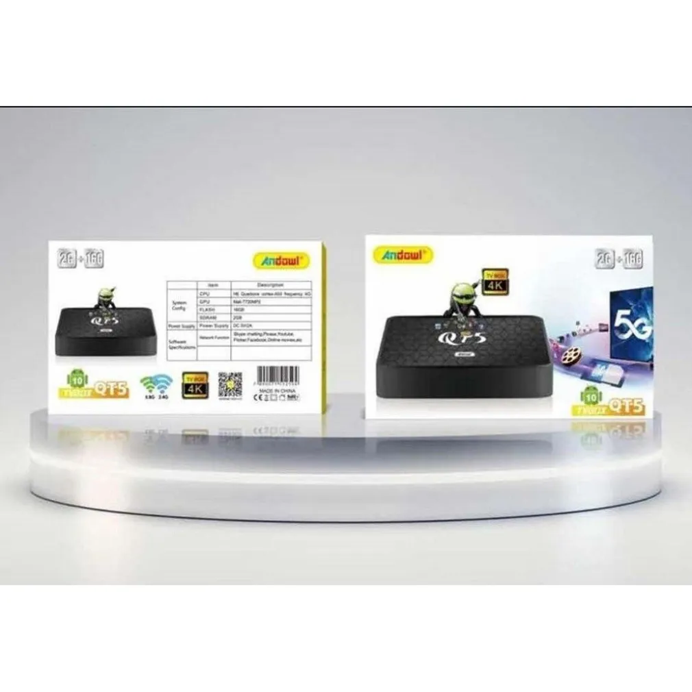 SMART TV BOX QT5 WIFI HDMI SUPPORTA 5G RISOLUZIONE 4K CONNETTIVITÀ BLUETOOTH WIFI