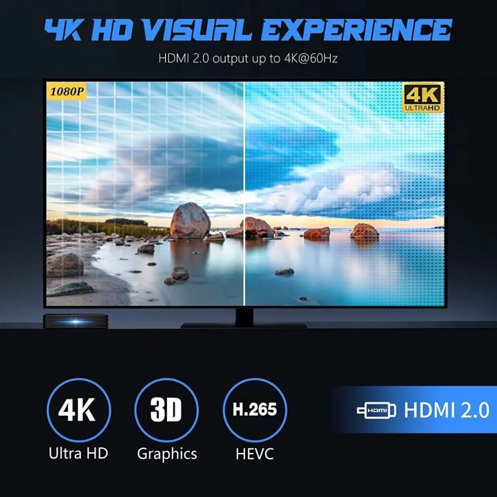 SMART TV BOX QT5 WIFI HDMI SUPPORTA 5G RISOLUZIONE 4K CONNETTIVITÀ BLUETOOTH WIFI