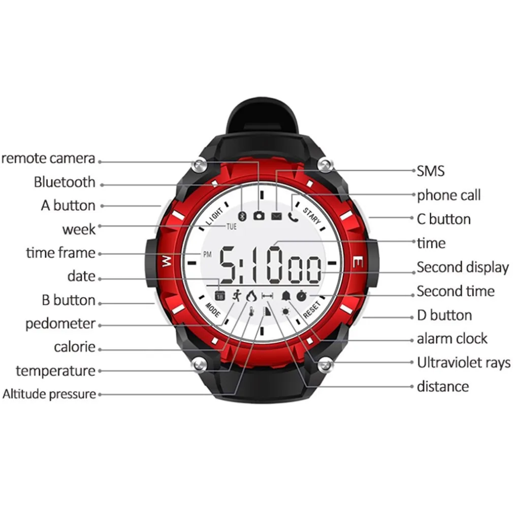 SMARTWATCH DZB OROLOGIO DIGITALE SUBACQUEO SUB 30M WATERPROOF PER IOS ANDROID