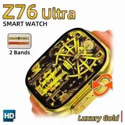 SMARTWATCH OROLOGIO INTELLIGENTE 49MM LUXURY GOLD WATCH BT5.0 WIRELESS Z76 ULTRA