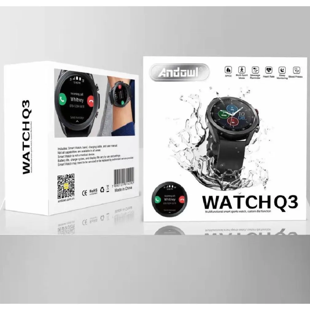 SMARTWATCH OROLOGIO INTELLIGENTE MULTIFUNZIONALE Q3 WATCH FREQUENZA CARDIACA