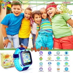 SMARTWATCH PER BAMBINI OROLOGIO DIGITALE TOUCH SUPPORTO SIM GIOCHI IDEA REGALO