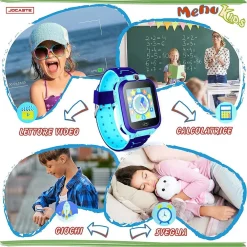 SMARTWATCH PER BAMBINI OROLOGIO DIGITALE TOUCH SUPPORTO SIM GIOCHI IDEA REGALO