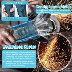 SMERIGLIATRICE ANGOLARE A BATTERIA FLEX DISCO 125MM 88V 10.000 GIRI/MIN 2 BATTERIE