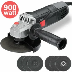 SMERIGLIATRICE ANGOLARE 900W FLEX FRULLINO 125MM 6 DISCHI E MANICO REGOLABILE