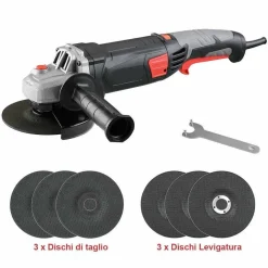 SMERIGLIATRICE ANGOLARE 870W FLEX FRULLINO 125MM VELOCITA REGOLABILE 6 DISCHI