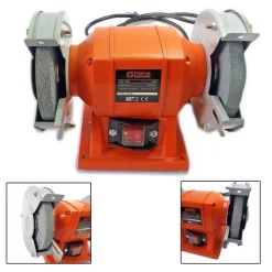 SMERIGLIATRICE MOLA DA BANCO 250W 2 DISCHI 2 PIETRE 125MM PROFESSIONALE HN-1206B