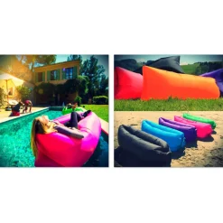 SOFA SACCO GONFIABILE MATERASSINO SPIAGGIA ARIA RELAX PISCINA DIVANO AMACA POUF