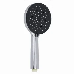 SOFFIONE DA DOCCIA 12 X 25.5CM DOCCETTA MULTIGETTO REGOLABILE ROTONDA NERA 87145