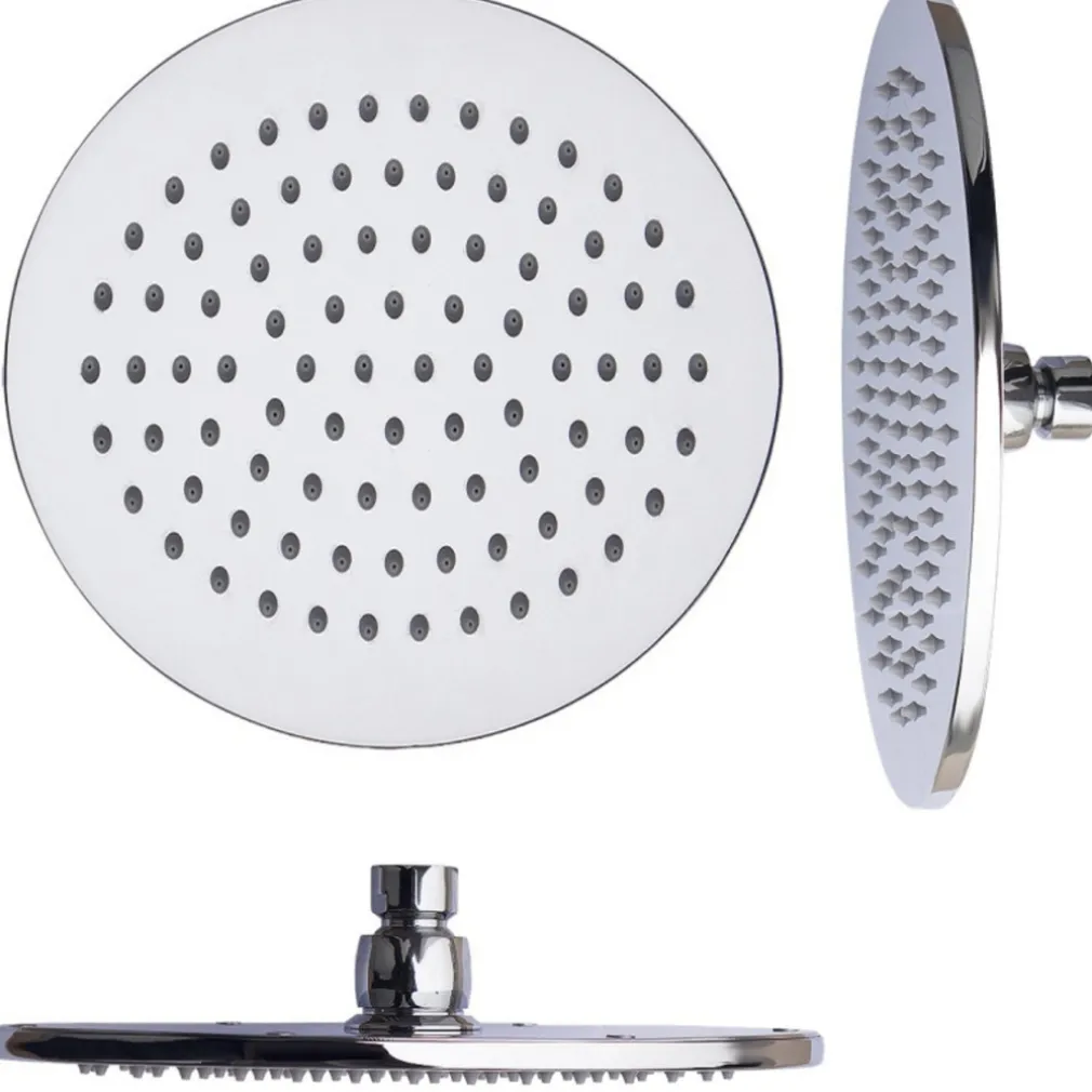 SOFFIONE DOCCIA 6" 15CM ROTONDO IN ACCIAIO ATTACCO STANDARD SNODATO ORIENTABILE