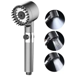 SOFFIONE DOCCIA A PIOGGIA CON FILTRO A 4 MODALITà MASSAGGIO AD ALTA PRESSIONE