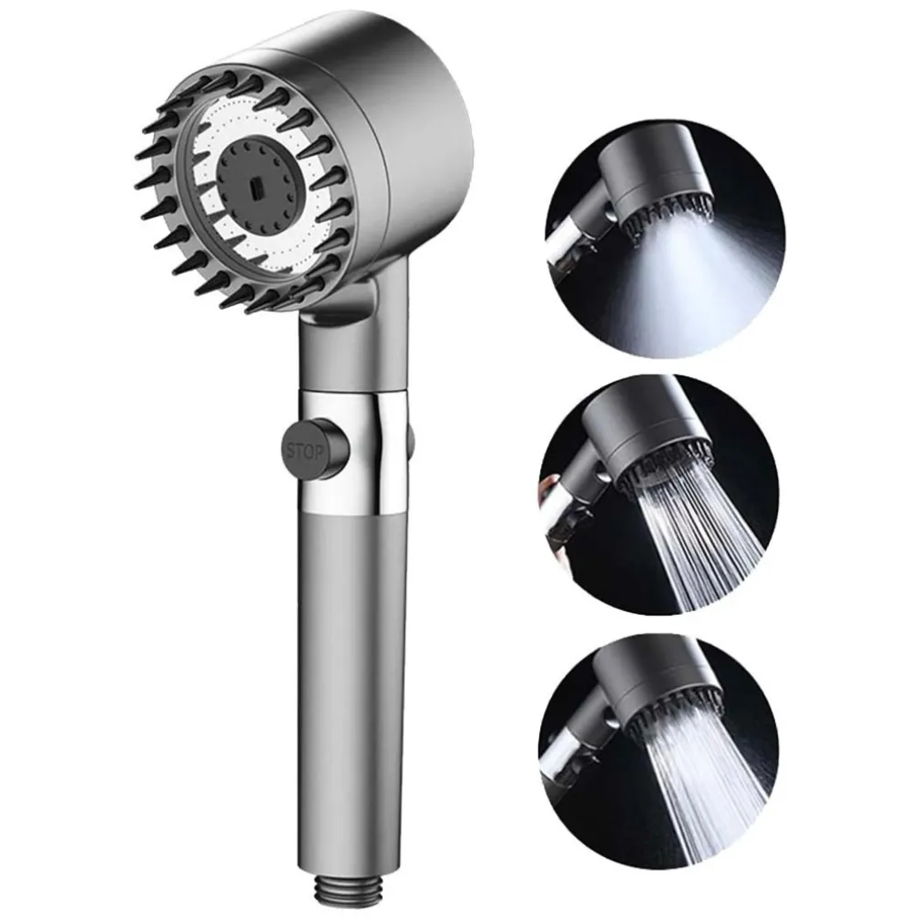 SOFFIONE DOCCIA A PIOGGIA CON FILTRO A 4 MODALITà MASSAGGIO AD ALTA PRESSIONE