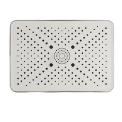 SOFFIONE DOCCIA BAGNO RETTANGOLARE UGELLI FORI MISCELATORE 32X22CM ABS CROMATO 87538