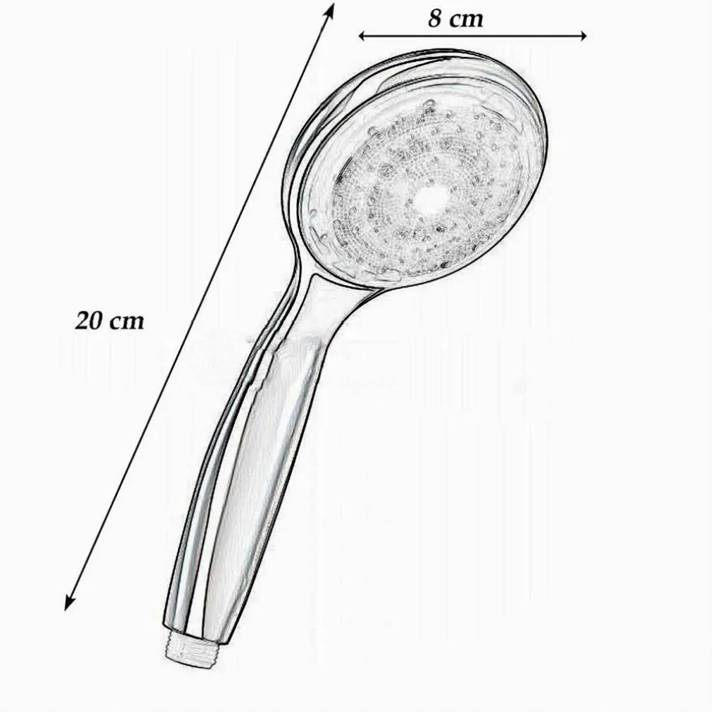 SOFFIONE DOCCIA CON LED RGB DOCCETTA A TELEFONO 20CM CROMOTERAPIA EMOZIONALE 79898