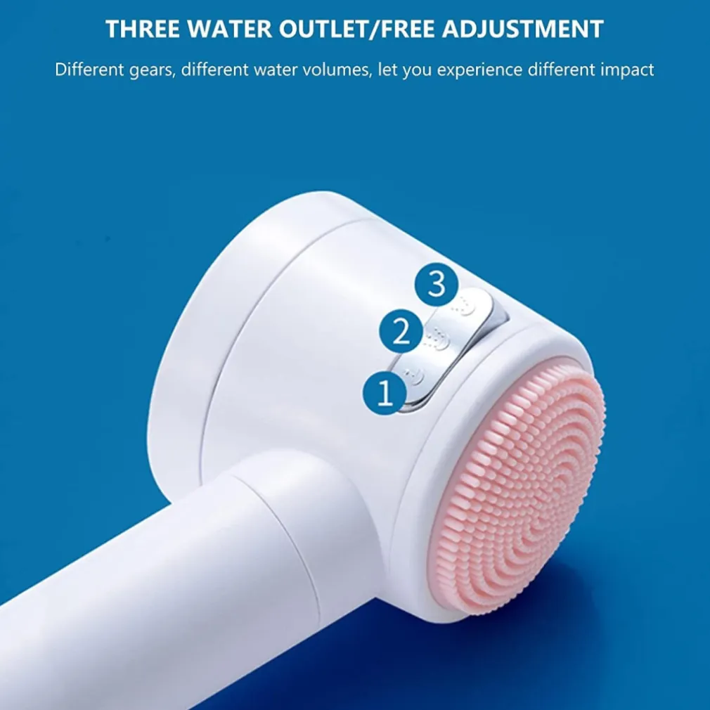 SOFFIONE DOCCIA CON SPAZZOLA PALAMARE MASSAGGIANTE DOCCETTA POTENTE MULTIGETTO