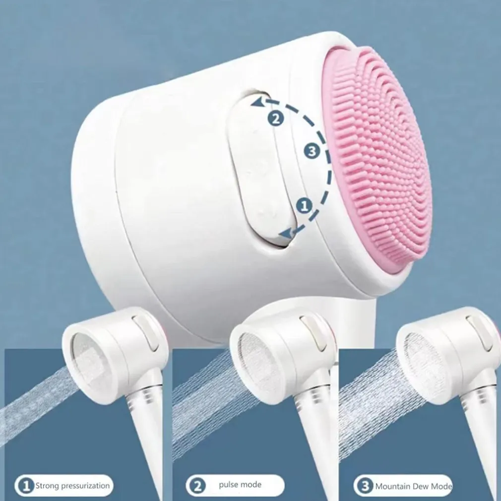 SOFFIONE DOCCIA CON SPAZZOLA PALAMARE MASSAGGIANTE DOCCETTA POTENTE MULTIGETTO