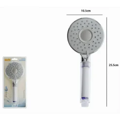 SOFFIONE DOCCIA DOCCETTA MULTIGETTO ROTONDO MODERNO 10.5X25.5 CM MASSAGGIO 79698