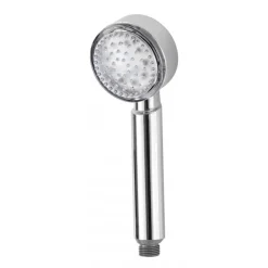 SOFFIONE DOCCIA IN ABS CROMATO DOCCETTA MONOFUNZIONE A LED PER DOCCIA