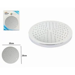 SOFFIONE DOCCIA LED RGB ROTONDO 20CM CROMOTERAPIA DOCCIA EMOZIONALE ARGENTO 79906