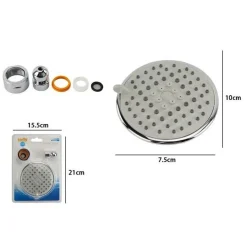 SOFFIONE DOCCIA MULTIGETTO UGELLI FORI BAGNO MISCELATORE AD ALTA PRESSIONE 59214