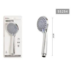 SOFFIONE DOCCIA MULTIGETTO BAGNO DOCCETTA UNIVERSALE GETTO REGOLABILE 25CM 55254