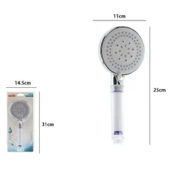 SOFFIONE DOCCIA MULTIGETTO ROTONDO DOCCETTA MODERNO 11 X 25 CM MASSAGGIO 79696