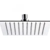 SOFFIONE DOCCIA QUADRATO 6" 15CM IN ACCIAIO ATTACCO STANDARD SNODATO ORIENTABILE