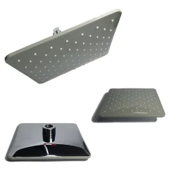 SOFFIONE DOCCIA QUADRATO 20X20CM BAGNO EFFETTO PIOGGIA SOTTILE CROMATO 93004