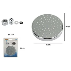 SOFFIONE DOCCIA ROTONDO DIAMETRO 10 CM UGELLI FORI BAGNO MISCELATORE 59163