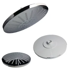 SOFFIONE DOCCIA TONDO ROTONDO 8" BAGNO EFFETTO PIOGGIA SOTTILE CROMATO 93005