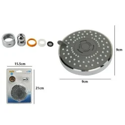 SOFFIONE DOCCIA UGELLI FORI BAGNO MISCELATORE AD ALTA PRESSIONE 59215 TONDO 9CM