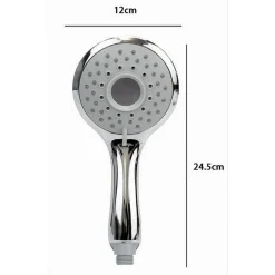 SOFFIONE DOCCIA 12X24.5CM DOCCETTA BAGNO MULTIGETTO REGOLABILE MANICO BOMBATO 79706